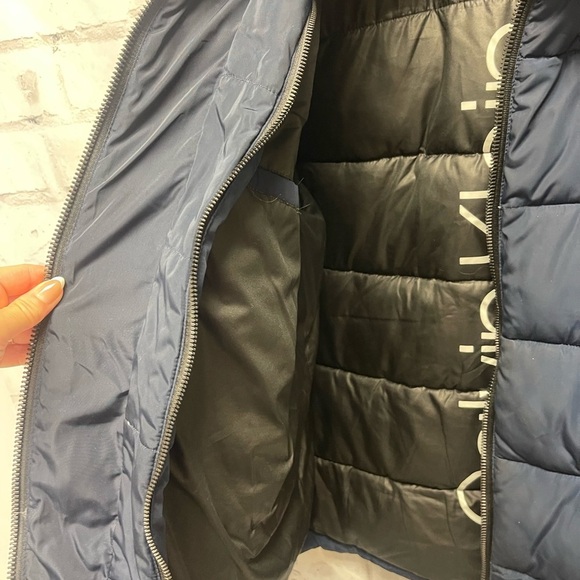 Men’s Calvin Klein Double Zipper Puffer Coat - Picture 5 of 9